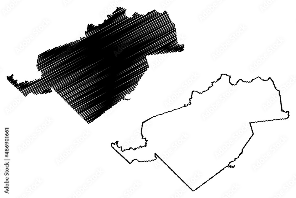 Quebrangulo municipality (Alagoas state, Municipalities of Brazil, Federative Republic of Brazil) map vector illustration, scribble sketch Quebrangulo map