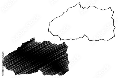 Porto Walter municipality (Acre state, Municipalities of Brazil, Federative Republic of Brazil) map vector illustration, scribble sketch Porto Walter map..