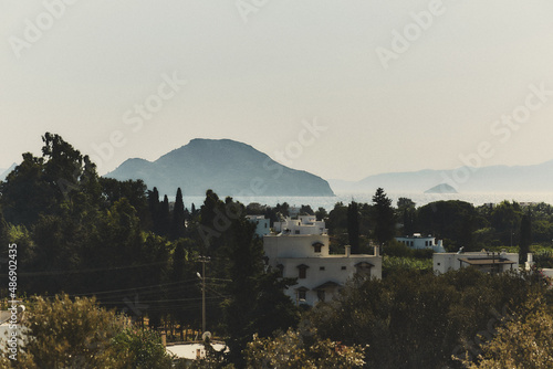 Nature. Travel. Blue Sky. Summer. Landscape. Mountains. Sea view.