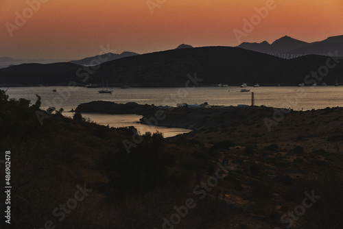 Nature. Travel. Summer sunset. Landscape. Mountains. Sea ​​view