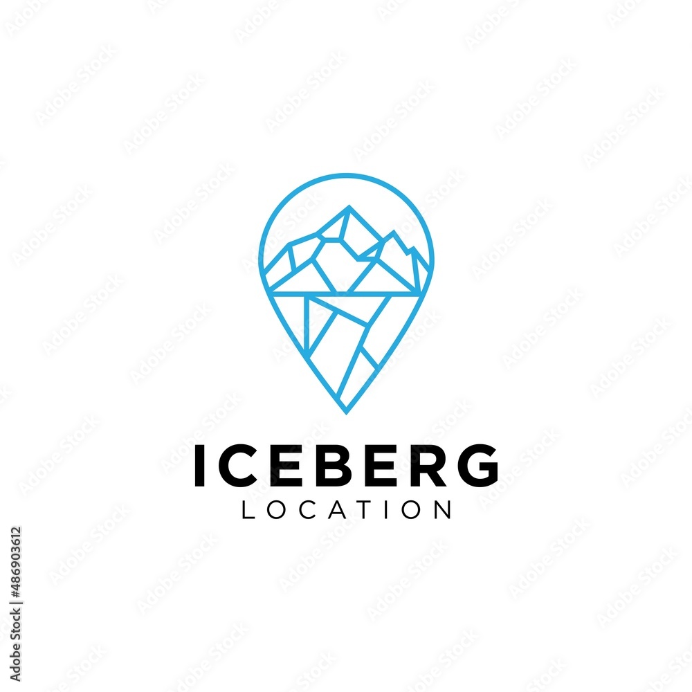 Iceberg Location Logo Design Template Iceberg Location Logo Design Template