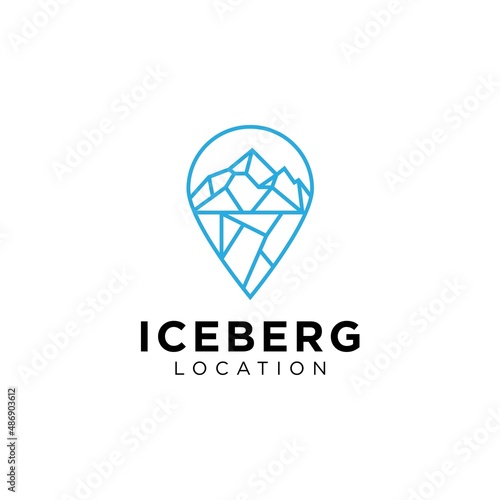 Iceberg Location Logo Design Template