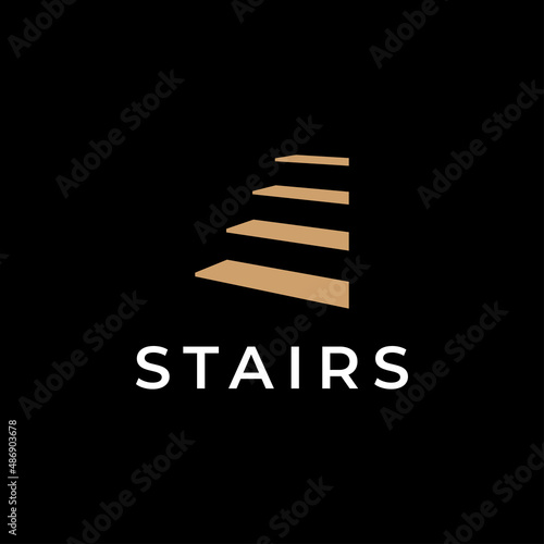 stairs symbol logo design template