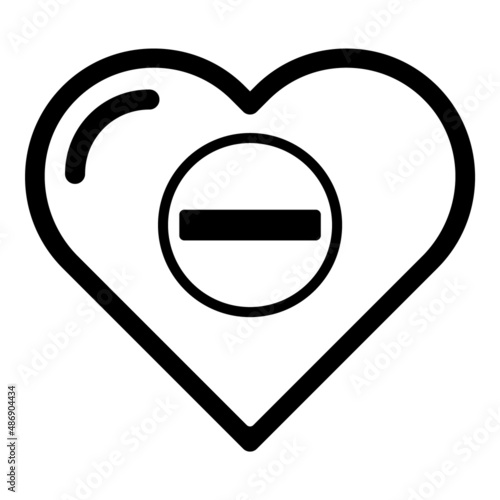 Free Download Remove Heart Flat Icon Isolated On White Background - GFXLoad