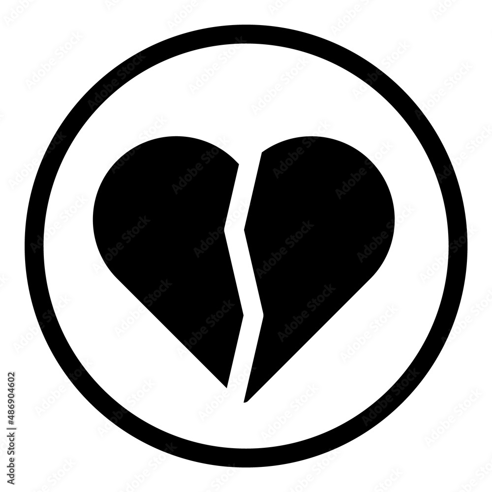 Broken Heart Flat Icon Isolated On White Background Broken Heart Flat Icon Isolated On White Background