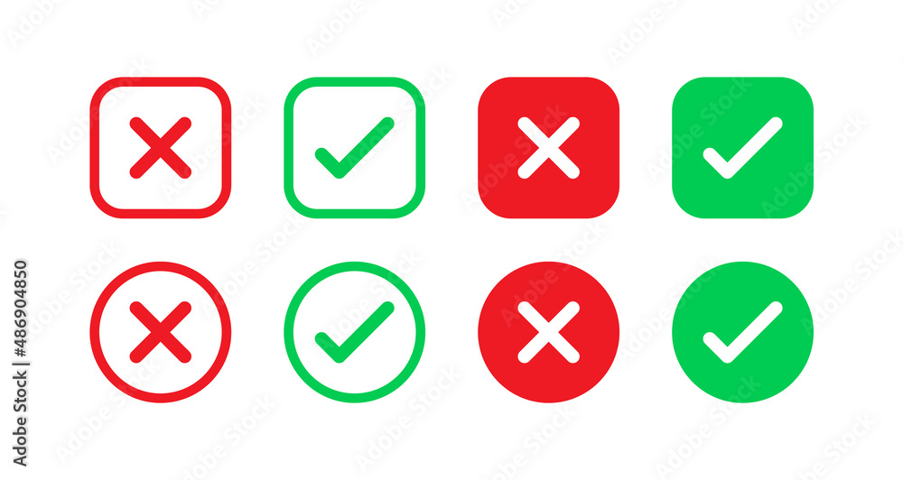 checkmark icons in circle check mark buttons in square green tick and red cross symbols approved icon rejected symbol checkmark icons in circle check mark buttons in square green tick and red cross symbols approved icon rejected symbol