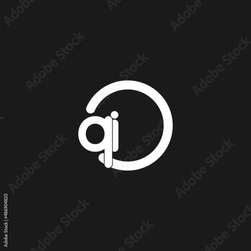 Initials QI logo monogram with simple circles lines