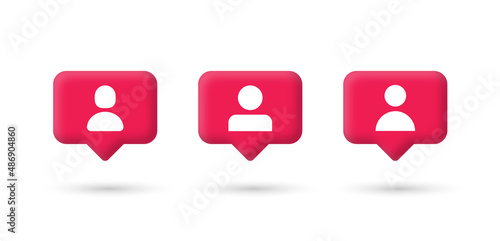 Fotografie, Obraz user follower icon in speech bubble for social media notification icons new frie