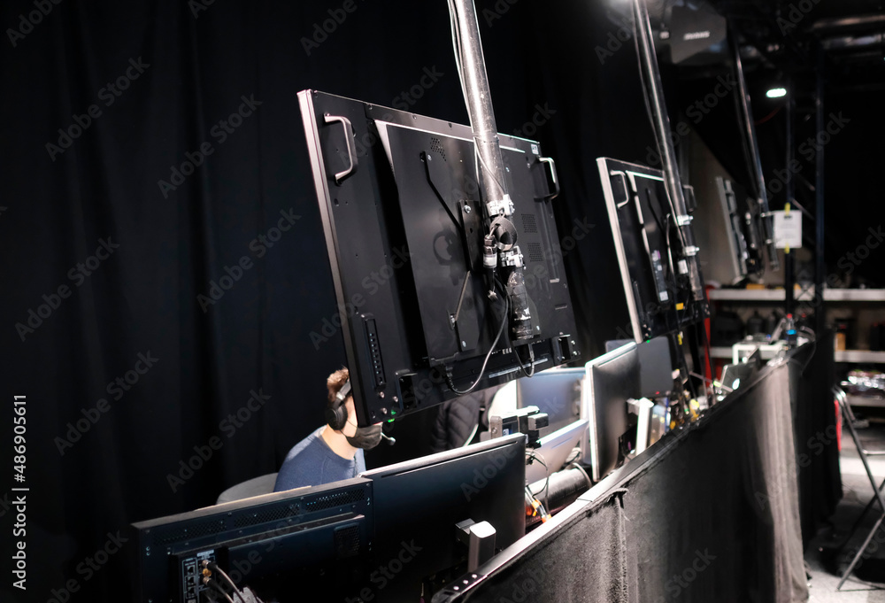 Backstage at a TV or live streaming production Stock Photo | Adobe Stock