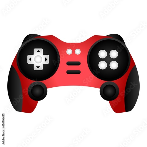 Red joystick icon cartoon vector. Game control