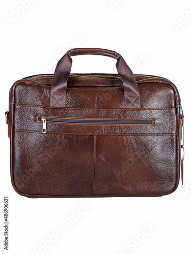 old brown briefcase isolated