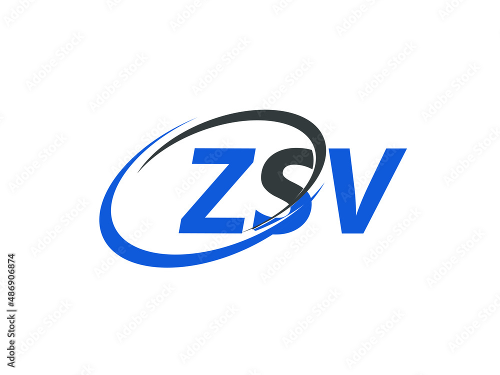 ZSV letter creative modern elegant swoosh logo design ZSV letter creative modern elegant swoosh logo design