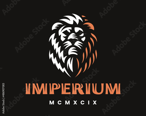Lion modern logo. King heraldic emblem design editable for your business. Vector illustration.