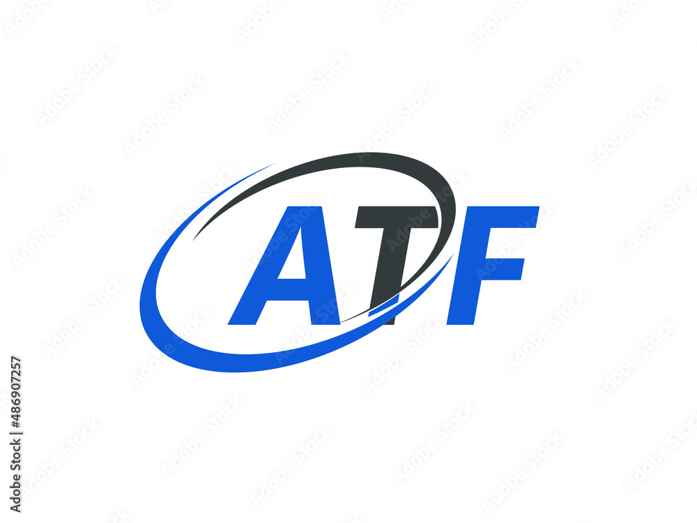 ATF letter creative modern elegant swoosh logo design