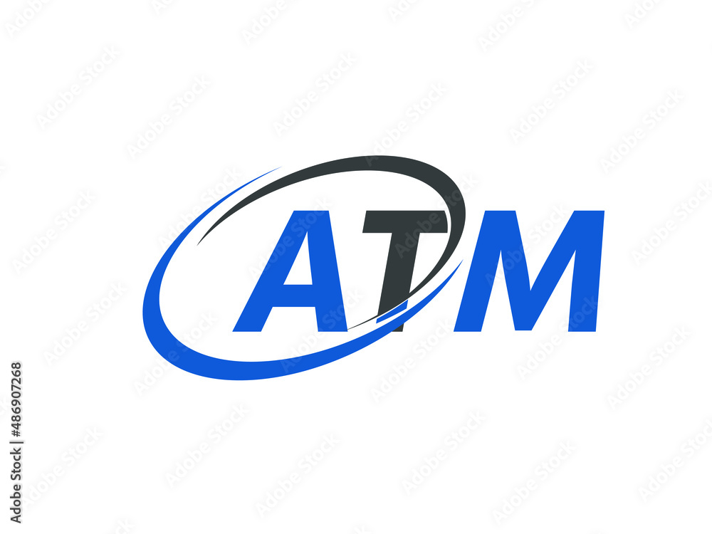 ATM letter creative modern elegant swoosh logo design ATM letter creative modern elegant swoosh logo design