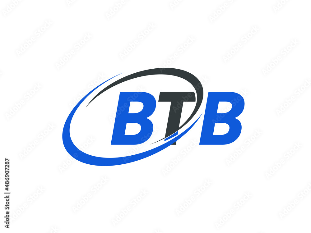 BTB letter creative modern elegant swoosh logo design