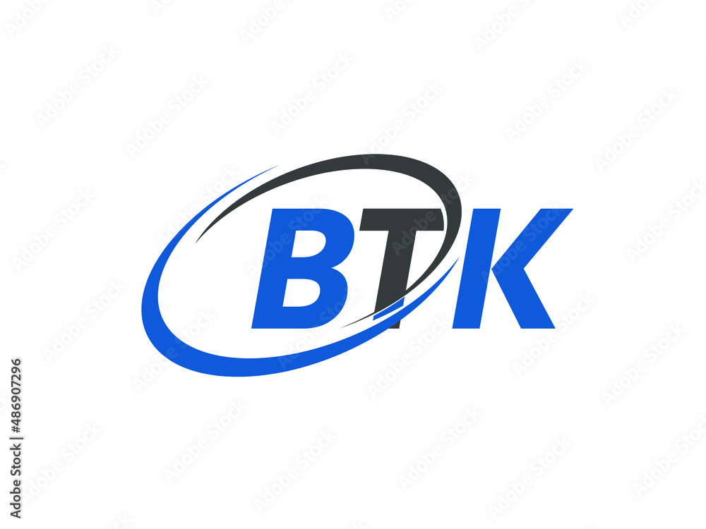BTK letter creative modern elegant swoosh logo design BTK letter creative modern elegant swoosh logo design