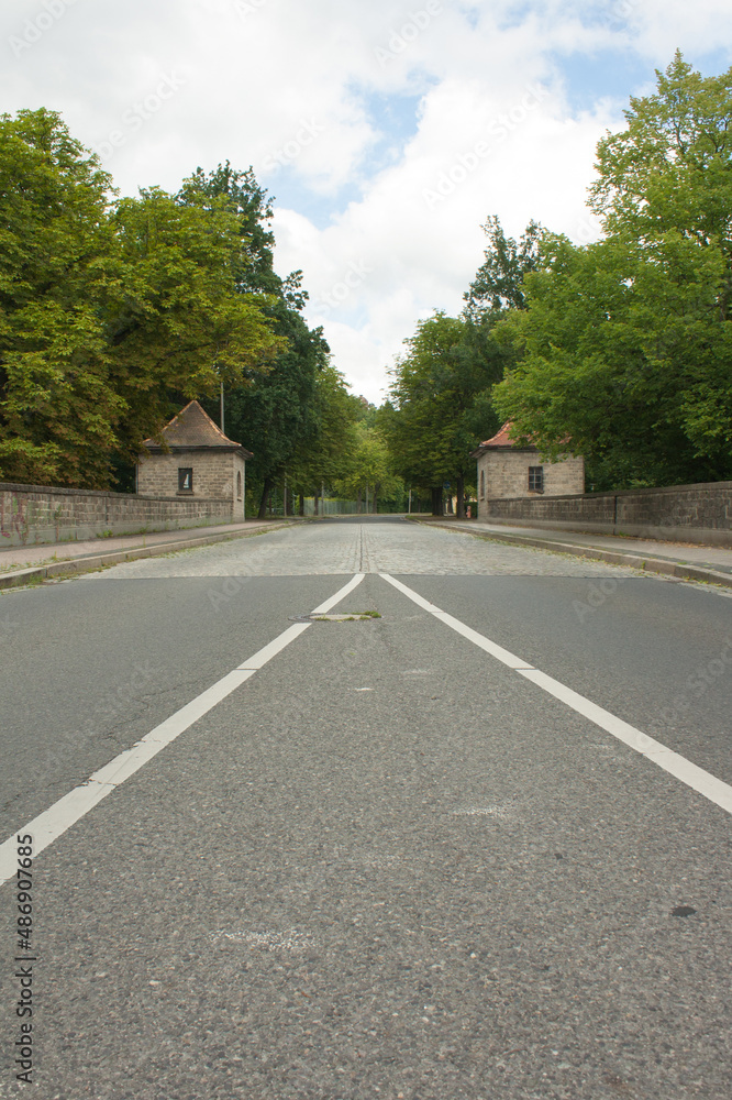 Road on an old bridge in Spremberg Germany Road on an old bridge in Spremberg Germany
