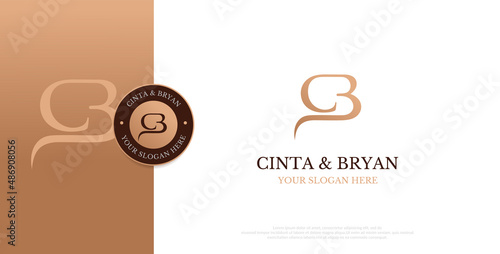 initial CB logo design vector