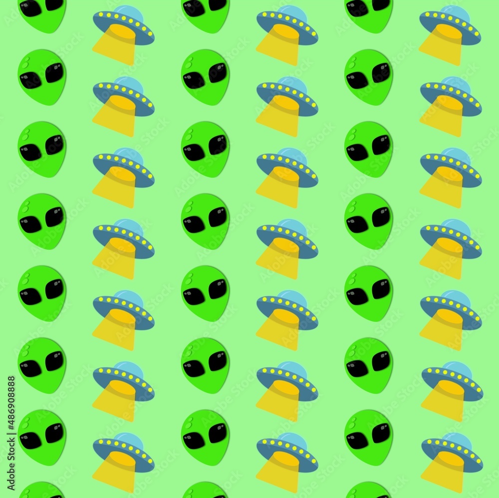 Alien and UFO Pattern Alien and UFO Pattern