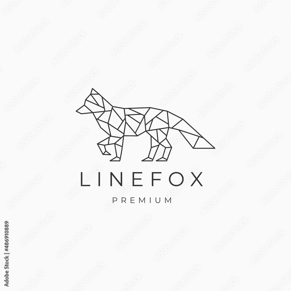 Fox geometric logo vector icon design template Fox geometric logo vector icon design template