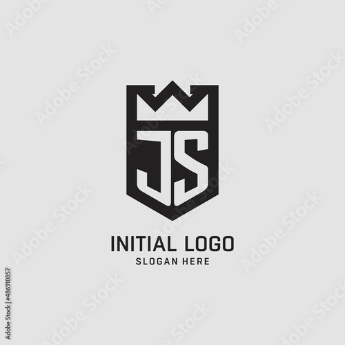 Initial JS logo shield shape, creative esport logo design