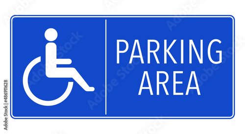 Disabled parkin area notice with sign blue vector illustration