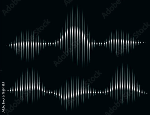 Sound wave rhythm. Abstract music pulse background. frequency spectrum. Vector illustration.