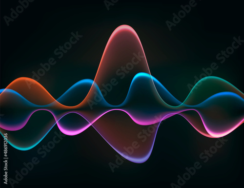 Speaking sound wave. Abstract motion sound waves. Vector illustration.