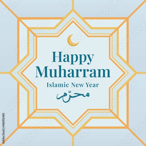 Happy muharram background vector design illustration