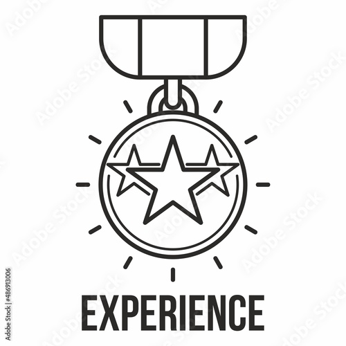 Award for services or professional skills.Highly qualified specialist. Vector icon isolated on white background.