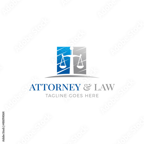 attorney law firm logo design vector illustration