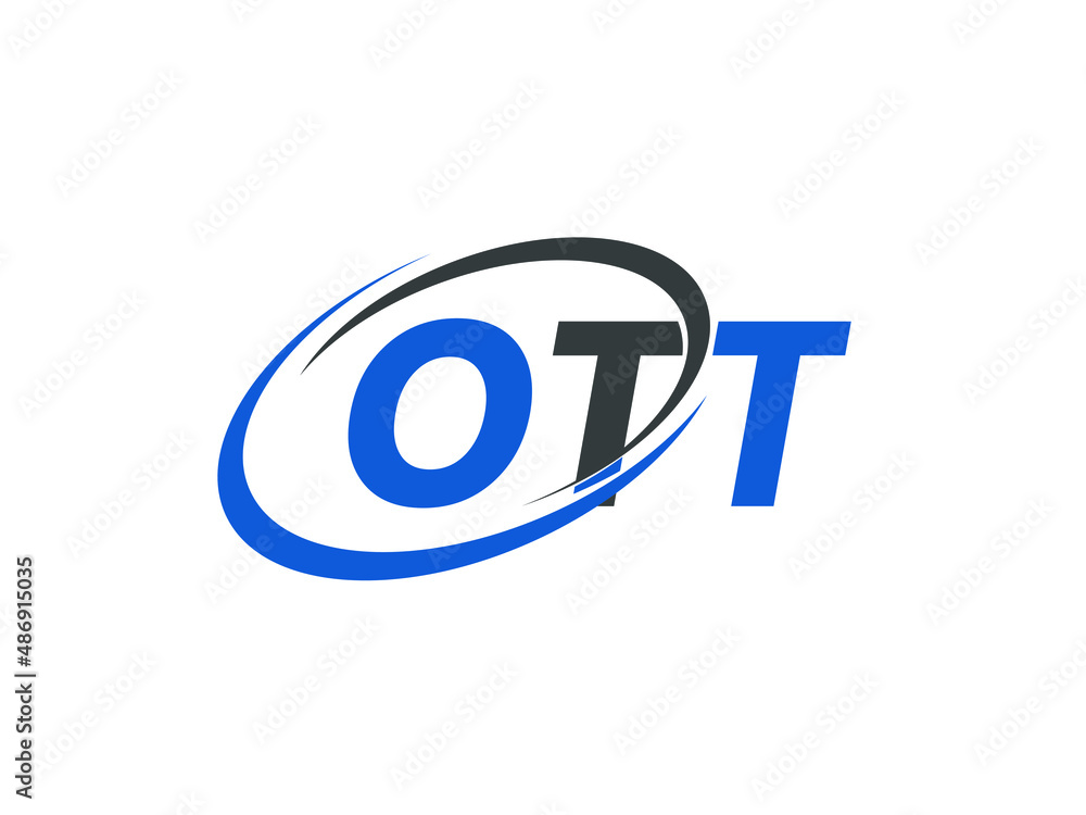 OTT letter creative modern elegant swoosh logo design OTT letter creative modern elegant swoosh logo design