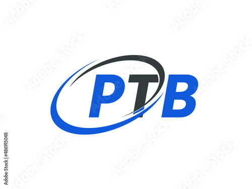 PTB letter creative modern elegant swoosh logo design photo