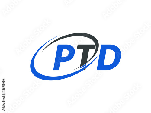 PTD letter creative modern elegant swoosh logo design