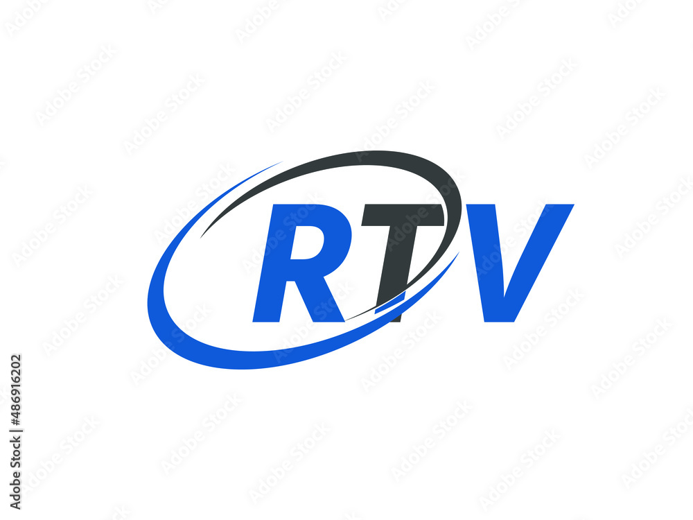 RTV letter creative modern elegant swoosh logo design RTV letter creative modern elegant swoosh logo design
