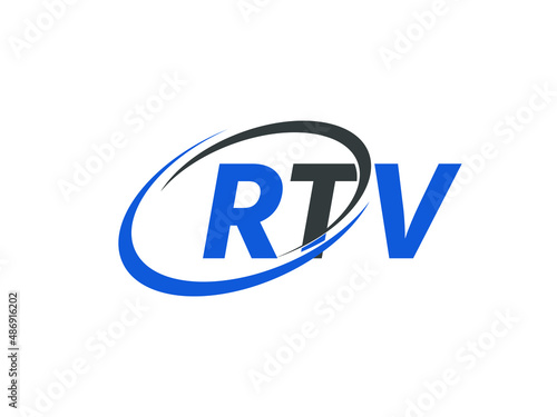 RTV letter creative modern elegant swoosh logo design