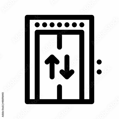 Elevator line icon. Lift outline sign. Editable stroke. Vector graphics