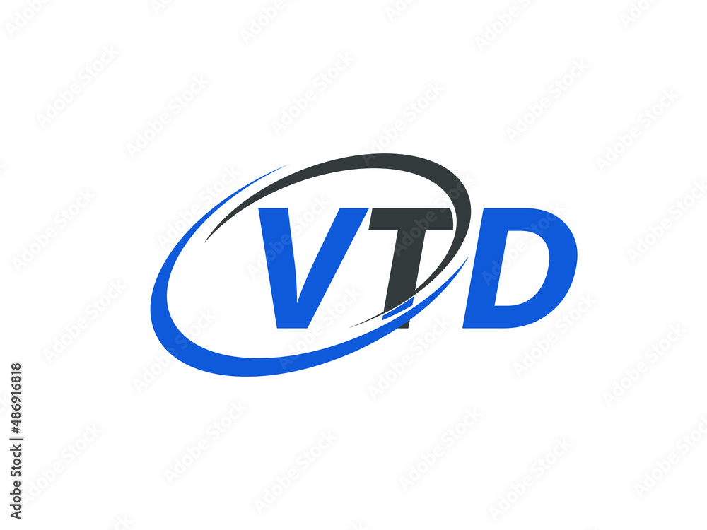 VTD letter creative modern elegant swoosh logo design VTD letter creative modern elegant swoosh logo design