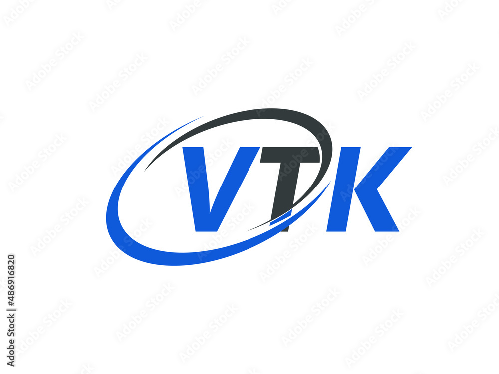 VTK letter creative modern elegant swoosh logo design VTK letter creative modern elegant swoosh logo design