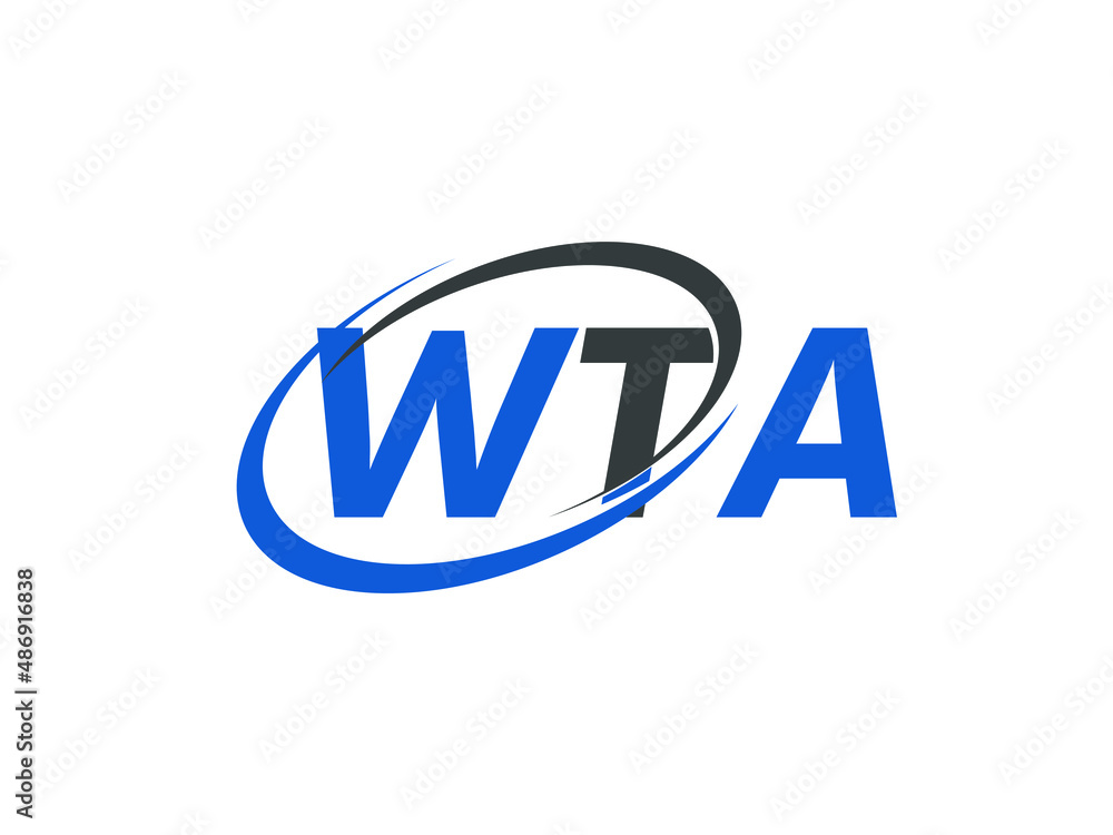 WTA letter creative modern elegant swoosh logo design WTA letter creative modern elegant swoosh logo design