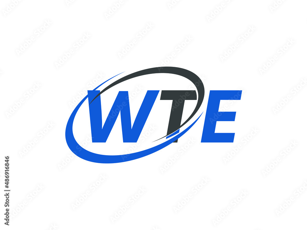 WTE letter creative modern elegant swoosh logo design WTE letter creative modern elegant swoosh logo design