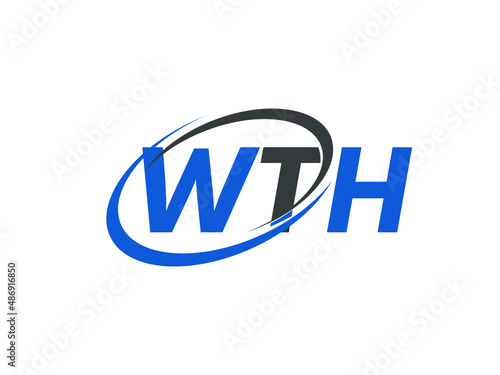 WTH letter creative modern elegant swoosh logo design