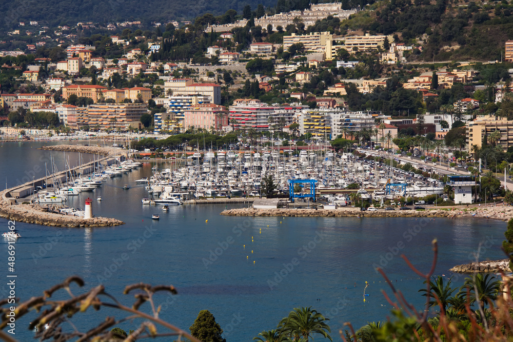 Panoramic view of the Nautical Port Garavan Menton, France ,Provence-Alpes-Cote d'Azur