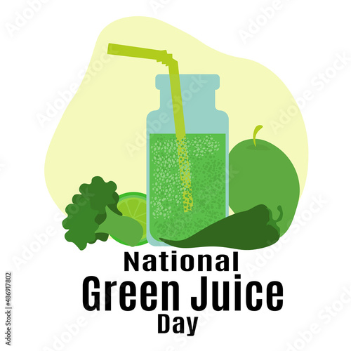 National Green Juice Day, Idea for poster, banner, flyer, leaflet or postcard