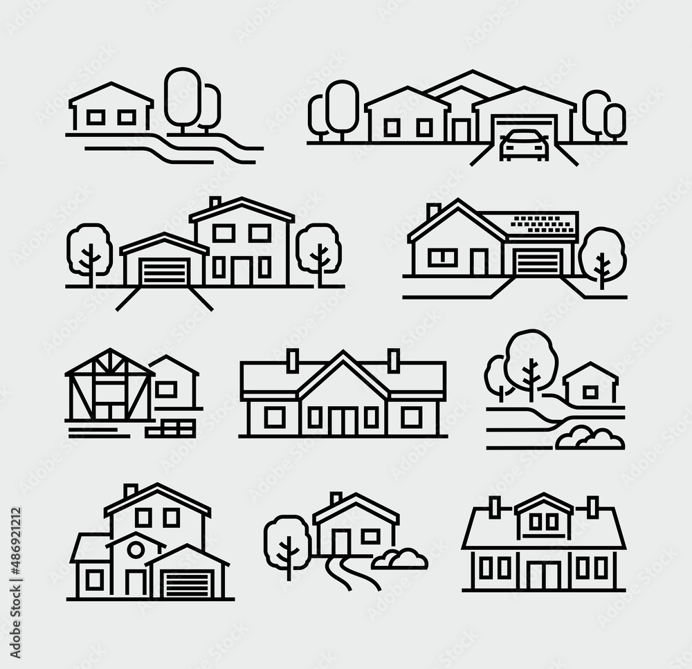 House Vector Line Icons