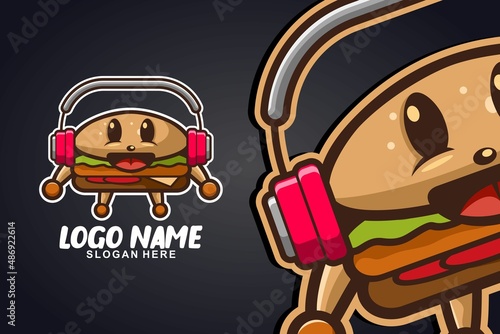 burger music art logo design