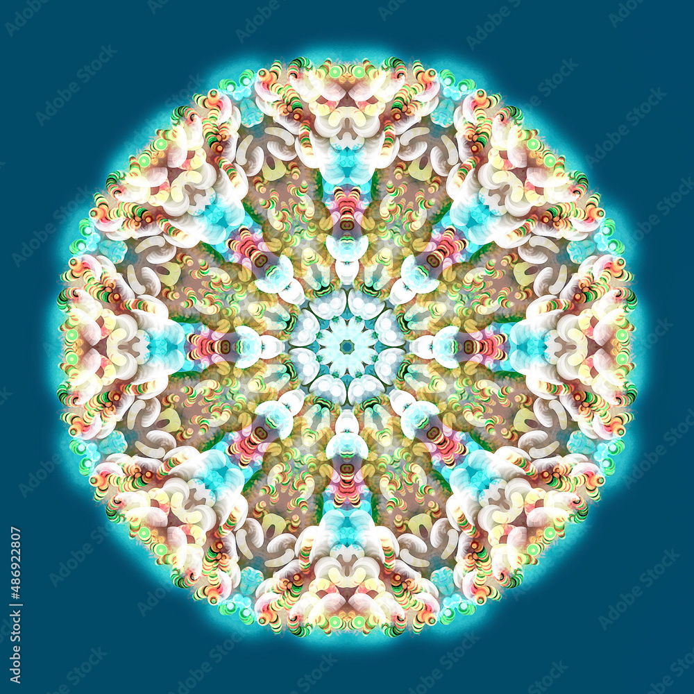 Naklejka premium spiritual digital simetrical mandala ornament
