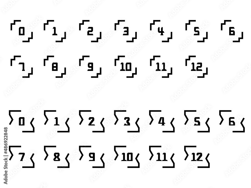 屈曲フレームを伴った数字 / Numbers in Inflected Frames 屈曲フレームを伴った数字 / Numbers in Inflected Frames
