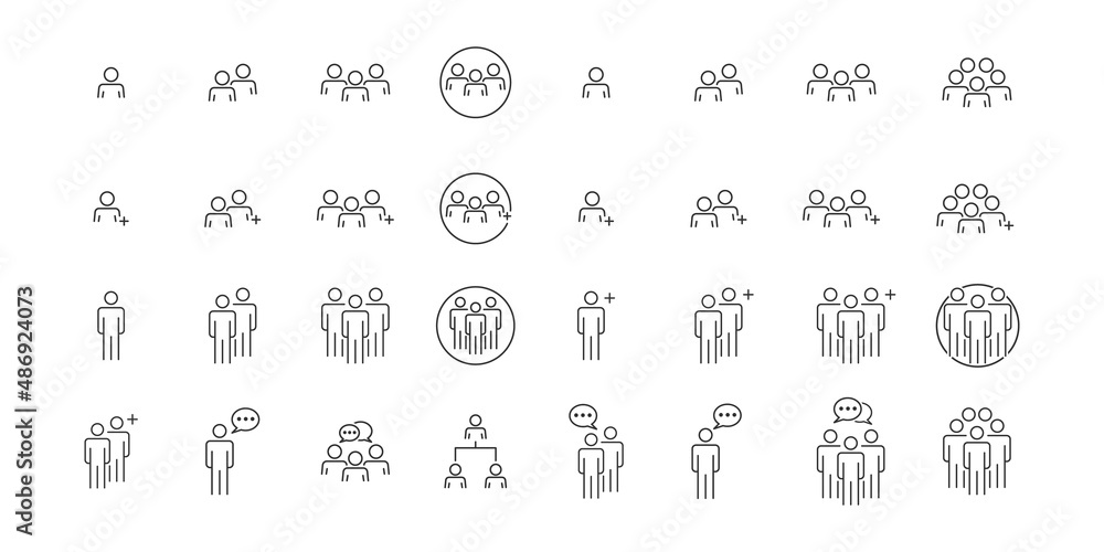People Icons Line Work Group Team Business Vector People Icons Line Work Group Team Business Vector